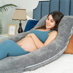 QUEEN ROSE Pregnancy Pillow, U Shaped Full Body Pillows for Sleeping Support, 55 Inch Maternity Pillow for Pregnant Women, Dark Grey