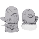 Urban Virgin Infant Baby Toddler Kids Winter Mittnes Lined Fleece Warm Waterproof Ski Snow Gloves For Boys Girls Grey Dino 6-24 Months