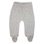 123 Bear Baby Soft Cotton Spandex Pants with Feet (BlkGryWht 3-Pack, 3-6 Months)