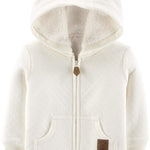 Simple Joys by Carter's Kid's Hooded Sweater Jacket with Sherpa Lining Outerwear, Oatmeal, 12M