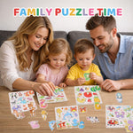 Wooden Puzzles for Toddlers 1-3, 8 Pack Peg Puzzles for Kids with Animals, Dinosaurs, Fruits, Vegetables, Educational Preschool Learning Toys, Birthday Gifts for Boys, Girls