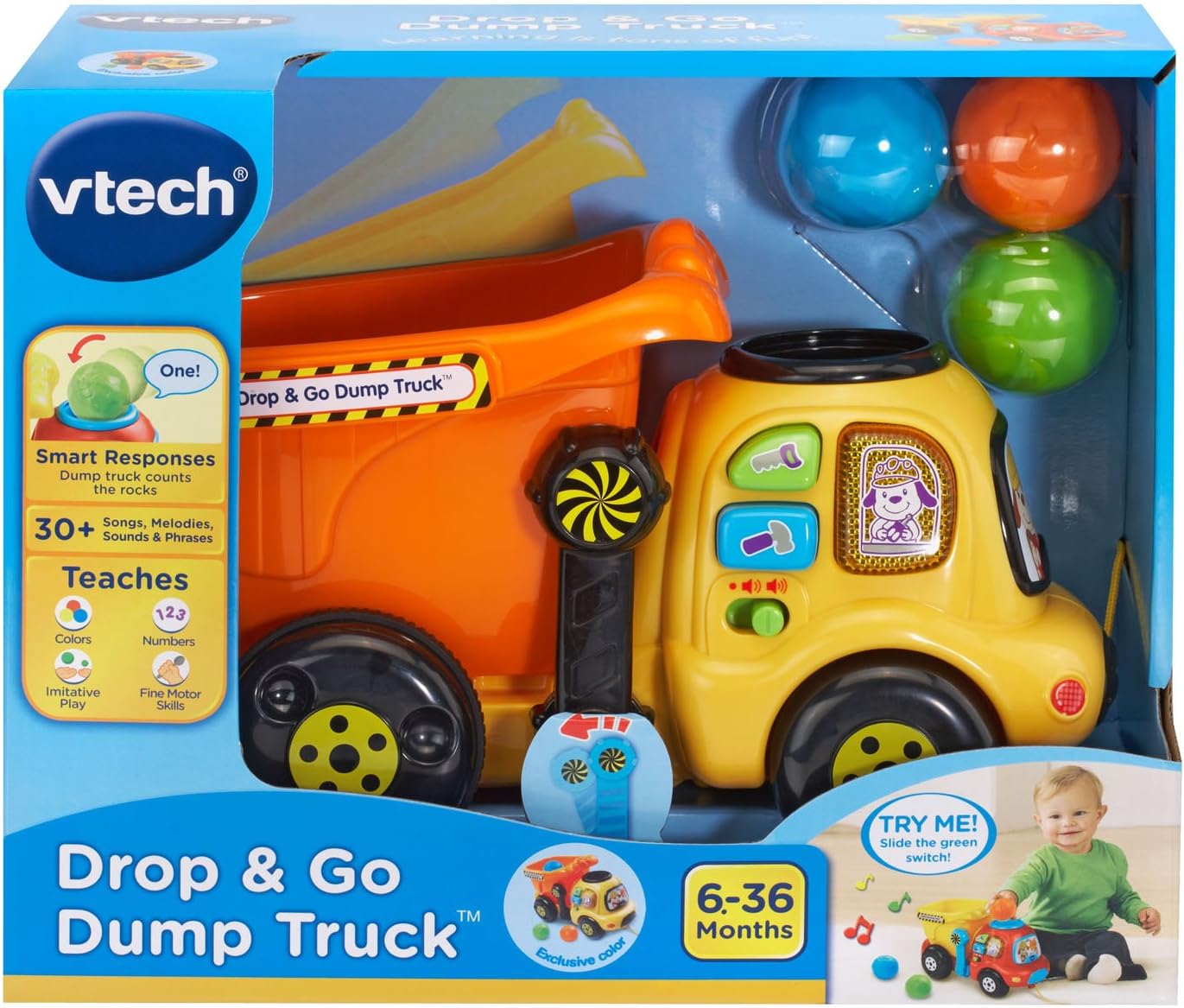 VTech Drop and Go Dump Truck, Orange