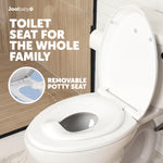 Quick Flip Toilet Seat with Built-In Potty & Splash Guard for Toddler Training, Slow Close - Jool Baby (Round)