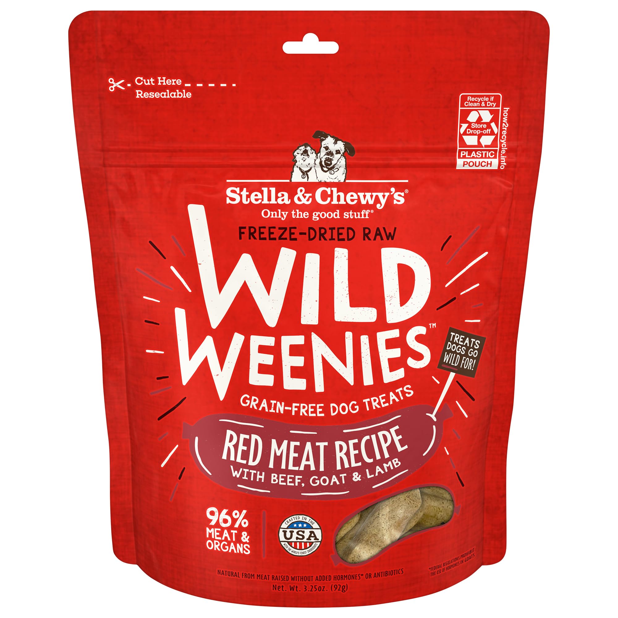 Stella & Chewy's Freeze-Dried Raw Wild Weenies Dog Treats – All-Natural, Protein Rich, Grain Free Dog & Puppy Treat – Great for Training & Rewarding – Cage-Free Chicken Recipe – 3.25 oz Bag