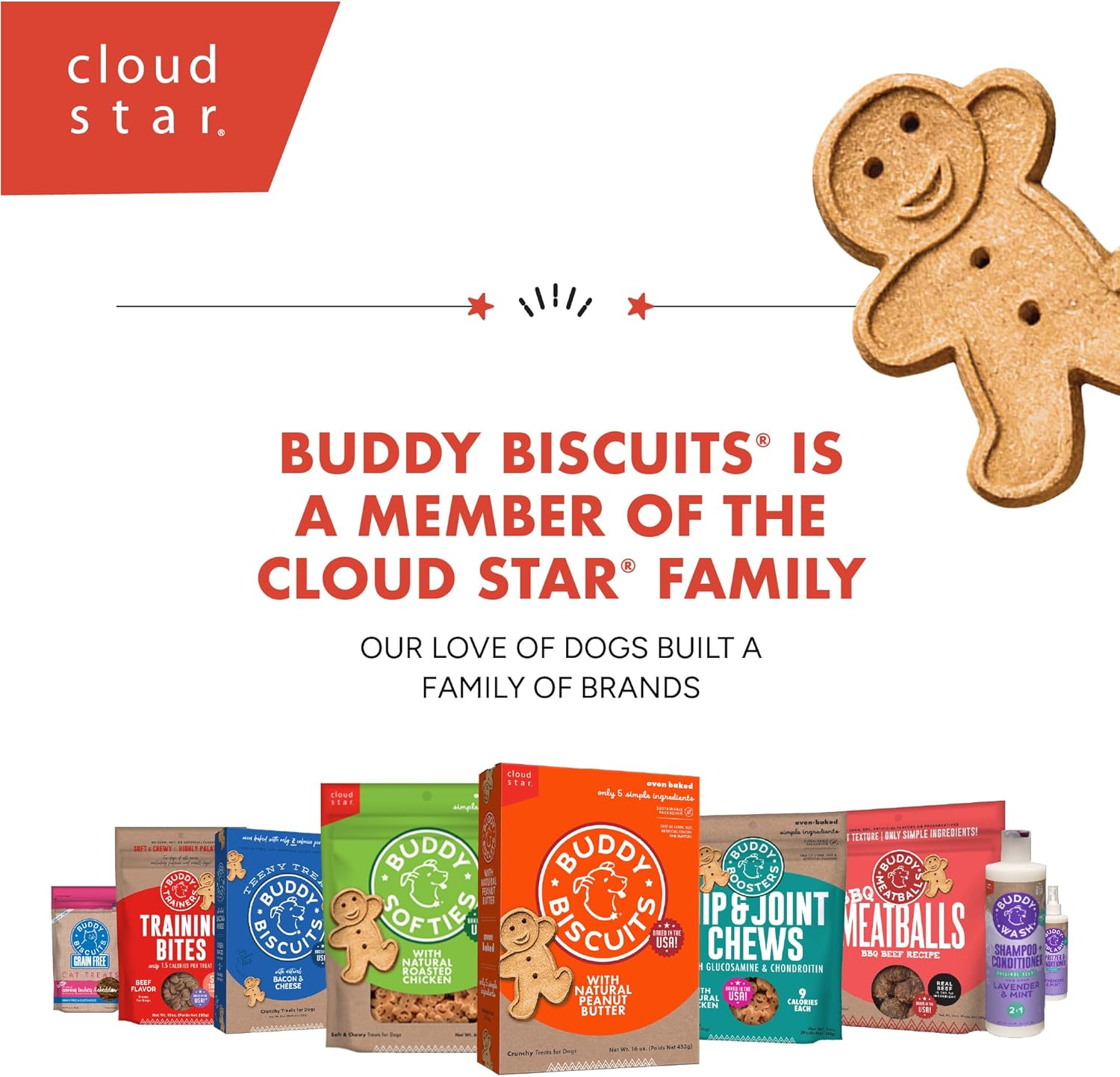 Buddy Biscuit Softies 5 oz Pouch, Grain-Free Soft & Chewy, Natural Peanut Butter Flavor Dog Treats, Oven Baked in the USA