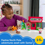 Fisher-Price Little People Toddler Toys Christmas Wonderland Gift Set with Santa Elf & Reindeer Figures for Ages 1+ Years