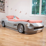 Step2 Roadster Toddler-to-Twin Bed, Transition Race Car Bed for Boys & Girls, Adjustable, Made of Durable Plastic, For Toddlers 3+ Years Old, Gray
