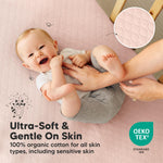 2-Pack Waterproof Crib Mattress Protector Cover Fitted - Quiet Baby Crib Mattress Pad Sheets, 52" x 28" Soft Quilted Cotton Baby Sheet, Machine Washable, Easy Fit, Durable (Cameo/Mavy)