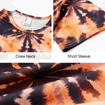 PATPAT Boys Tie Dye T-Shirts Size 7-8 Years Orange Short Sleeve Crewneck Neon Shirt Little Boy Casual Hippies Clothes