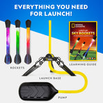 NATIONAL GEOGRAPHIC Air Rocket Toy – Ultimate LED Rocket Launcher for Kids, Jump and Launch The Light Up, Air Powered, Foam Tipped Rockets up to 100 Feet