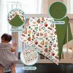 Mink Baby Boy Girl Blankets Christmas Gingerbread Man Cookie, Xmas Holly Berry Soft Double Layer Dotted Backing Receiving Swaddle, Newborn Infant Toddler Nursery Crib Bedding Shower Gift 30x40