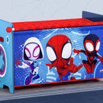 Delta Children Marvel Spidey and His Amazing Friends Toy Box with Retractable Fabric Top, Blue