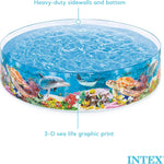 Intex Deep Sea Blue 8 Feet x 18 Inch SnapSet Instant Round Plastic Above Ground Swimming Kiddie Pool for Ages 3 Years and Up, Blue