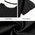 PATPAT Boys Graphic T-Shirts Size 8-9 Years Black Short Sleeve Crewneck Letter Print Tees Kids Casual Hippies Clothes