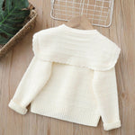 Toddler Girl Sweater Cardigan Knit Sweaters Long Sleeve Button Lapel Knitwear Embroidery Warm Outerwear Fall Winter Clothes