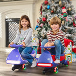 FanttikRide 6V N7 Classic Electric Wiggle Car with Pedal, Rechargeable Battery, CyberWiggle, 2 in 1 Swing Car, 2 Speed, Anti-Rollover, Flashing Wheels, Bluetooth, for Ages 3 and Up, 150 Lbs, Pink