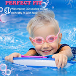 Aegend 2 Pack Kids Goggles, Swimming Goggles for Kids Age 4-16 Boys and Girls Youth, Anti-Fog Pool Goggles, Blue Black & Crisp Pink