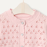 Amazon Essentials Baby Girls' Lightweight Cotton Cardigan Sweater, Light Pink, 24 Months