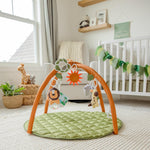 SnapPea Baby Activity Mat. Jungle Baby Play Gym Mat, Tummy Time Mat with 8 Baby Toys and Handle. Non Slip, Soft 37in Baby Play Mat. Portable Baby Gym, Infant Floor Playmat for Playroom, Nursery