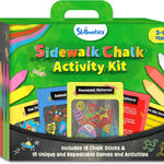 Skillmatics Sidewalk Chalk Activity Kit - Creative Outdoor Fun with 18 Washable Chalk Sticks, 15 Activities & Games for Kids, Gifts for Boys & Girls Ages 3, 4, 5, 6, 7, 8, 9, 10
