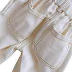 famuka Baby Soft Jeans Unisex Boy Girl Casual Pants Little Kids Long Trousers (Beige, 6-12 Months)