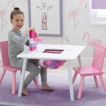 Delta Children Kids Table and Chair Set with Storage Basket – Toddler Activity Desk for Arts, Crafts & Play, Snacks & Learning – 2 Chairs Included, Sturdy Wood, GREENGUARD Gold Certified, Ages 3–6