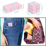 Infinitycube Fidget Toy Stress Relieving Fidgeting Game for Kids and Adults,Cute Pocket-Sized Unique Gadget for Anxiety Relief and Kill Time (Macaron Pink)