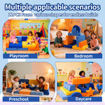 11Pcs Modular Kids Play Couch, Indoor Child Sectional Sofa for Toddlers over 1 year old, Nugget Couch for Playroom Living Room, Convertible Foam Climbing Blocks Sofa for Boys and Girls, Stars and Moon