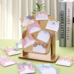 JIANTA Cute Sticky Notes, 6 Pack 270 Sheets Kawaii Cartoon Animal Sticky Notes, Mini Cartoon Notes Animals Shape Markers Flags Self-Stick Memo Pads for School Home Office, JT-BG072-06