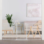 Regalo Safety 28"-76” Super Wide Configurable Baby Gate for Doorways & Open Spaces, 3-Panel Wall Mounted Safety Gate with Door for Babies, Toddlers & Pets, Includes Wall Mount Hardware