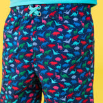 RUGGEDBUTTS Boys UPF50+ Sun Protection Animal Swim Trunks - Navy Dino Roar, 12-18m