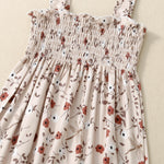 Sasaerucure Summer One Piece Outfits Infant Baby Girl Romper Jumpsuit Sleeveless Ruffle Halter Floral Bodysuit Clothes (Khaki, 12-18 Months)