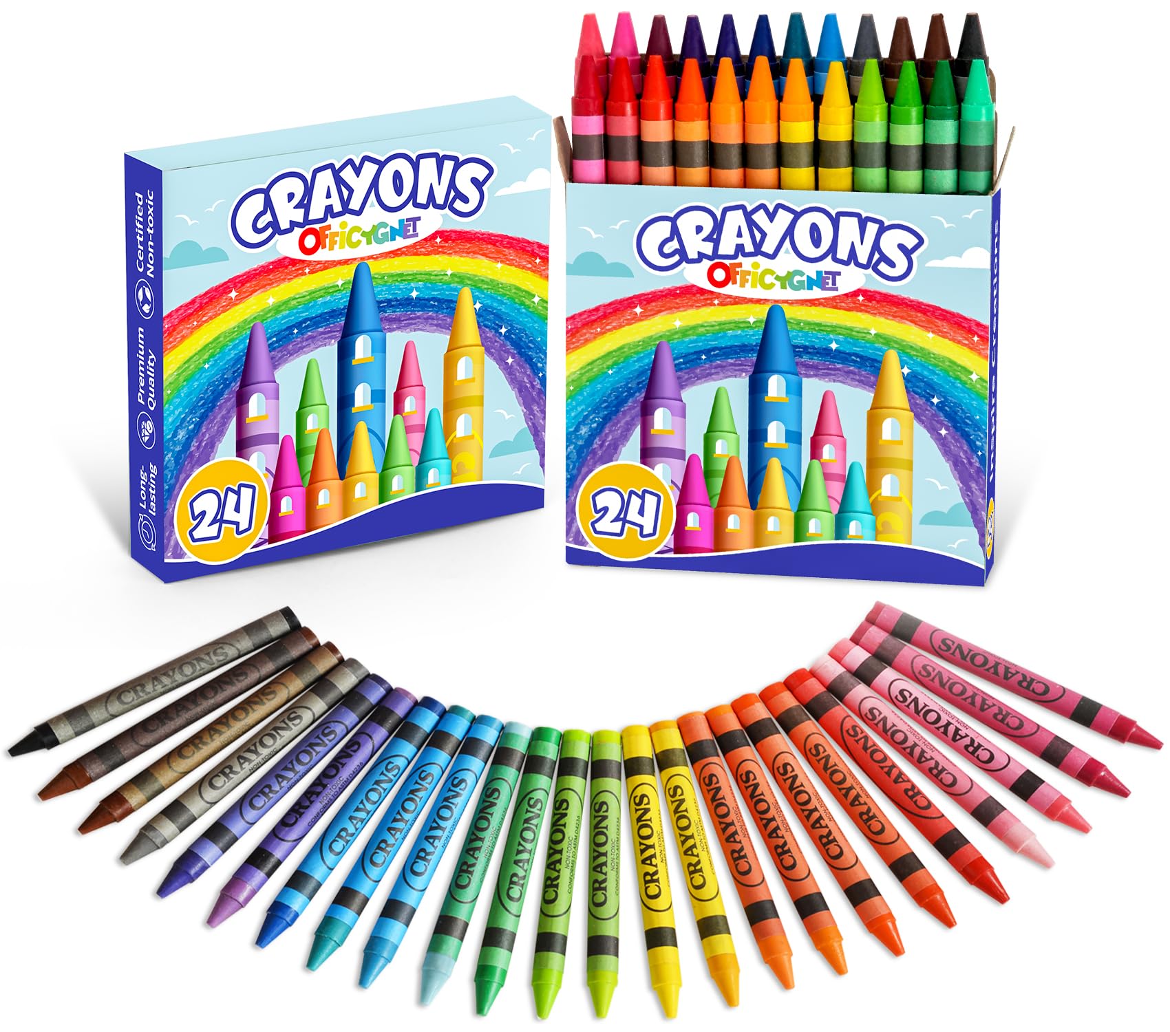 2 Box of Crayons 24 Count, Non-Toxic Crayon - Crayons - Officygnet ...
