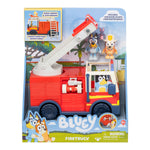 Bluey Firetruck | Firetruck, Exclusive Firefighter Bingo and Bob Bilby Figures | Raise The Ladder, Spin It Around and Roll Out The Hose | Includes Sticker Sheet
