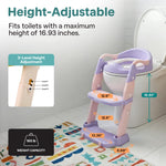 SereneLife 2-in-1 Potty Chair & Potty Training Seat with Step Stool Ladder - Height Adjustable Kids/Toddler Toilet Seat with Stable Anti-Slip Design, Cushioned Seat & Splash Guard For Boys Girls