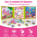 Lumikidz Magnetic Unicorn Mermaid Princess Puzzle for Girls Ages 3-6, 20 Piece Travel Magnetic Puzzle for Toddlers, Car Airplane Road Trip Activity Toy