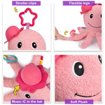 Sumobaby Infant Baby Musical Stuffed Animal Activity Soft Toys, Baby Teething Toys with Multi-Sensory Crinkle, Rattle and Mirror, for Tummy Time Newborn 0-3-6-12 Months Girls, Octopus, Pink