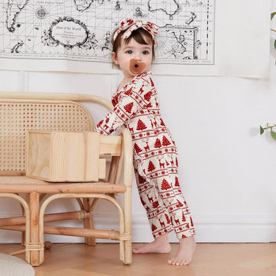 FOCUSNORM Toddler Christmas Baby Boy Girl Outfits Infant Fall Winter Clothes Cute Christmas Tree Jumnpsuit Long Sleeve Romper