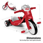 Radio Flyer Lights & Sounds Racer, Red Toddler Ride On Toy for Kids Ages 2-5