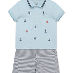 Little Me Clothes for Baby Boys' Navy 2 Piece Short Set, Navy, 24 Months