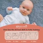 wegreeco Cloth Diapers 5 Pack with 5 Inserts, Washable Cloth Diapers for Babies, One Size Adjustable Reusable (Pink Girly)