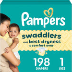 Pampers Swaddlers Diapers, Size 5 (20-37 lbs), 132 Count, Absorbent, Keeps Baby Dry and Comfortable, Skin Safe Disposable Baby Diaper (Packaging May Vary)