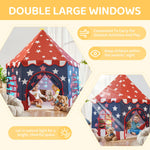 Large Girls Play Tent Princess, Boys Castle Kids Playhouse Indoor Outdoor Toddler Teepee | American Style Design, Age 3-8| Detailed Instructions| Colorful Package| Christmas Birthday Gift red