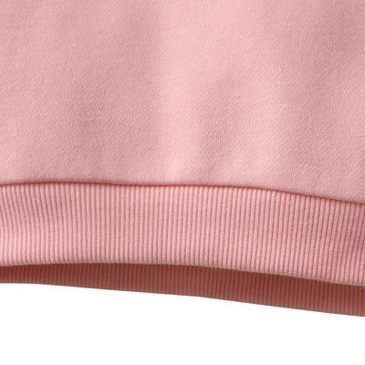 SOBOWO Pink Sweatshirt Toddler Baby Girl Sweatshirt White Fleece Letter Print Long Sleeve Pullover Hoodie Tops Fall Winter Clothes(Pink/White, 12-18 Months)
