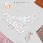 LILY O LAUREL Muslin baby bandana bibs for drooling and teething, 100% cotton, Baby bibs for boys and girls, Muslin Bibs, Drool Bibs – Pack of 8