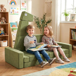 Costzon Modular Kids Play Couch, Snow Mountain Theme Toddler Foam Building Fort for Inspiring Creativity, Convertible Foam and Floor Cushion for Boys Girls for Playroom, Bedroom Gifts (Dinosaur)