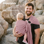 Shiaon Baby Ring Sling Wrap, Lightweight Baby Sling for Infants and Toddlers, Cotton Baby Wraps Carriers for Babies 7-35 lbs, Baby Shower Gifts, Pink