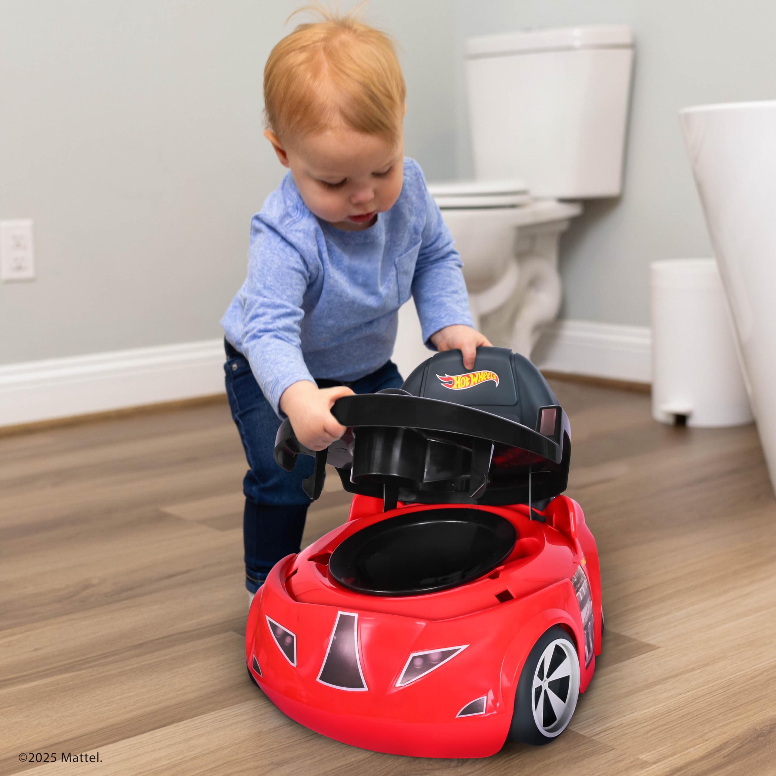 Hot Wheels™ Race Car Potty Training Toilet, Includes Detachable Toddler Toilet Seat and Kids Potty, Ages 12 Months and Up, Red