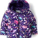 The Children's Place Baby and Toddler Girls' Medium Weight Wind-Resistant, Water-Resistant Puffer Jacket