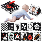 URMYWO Black and White Baby Toys, Tummy Time High Contrast Newborn Toys 0-3 Months, Soft Baby Book, Visual Stimulation Montessori Sensory Infant Toys 0-6-12 Months, Shower Gift, Stocking Stuffers